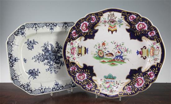 A Worcester meat dish and a Chamberlains meat dish, late 18th / e